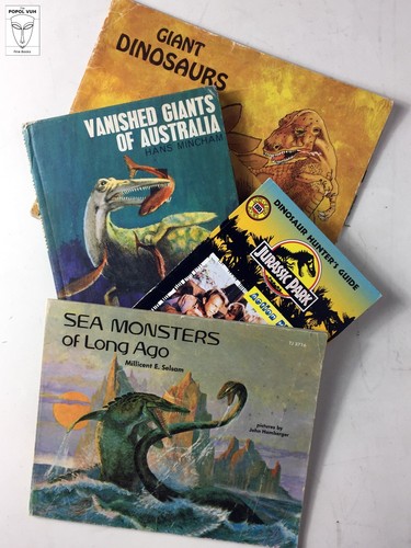 Collection Of Vintage Dinosaurs Books; fiction children jurassic monsters;