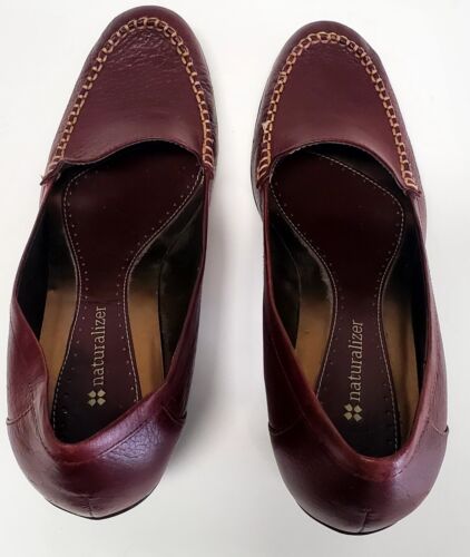 Naturalizer Warson 8.5M 14477200 Low Heel Slip On Cognac Leather Contrast Stitch - Picture 2 of 12