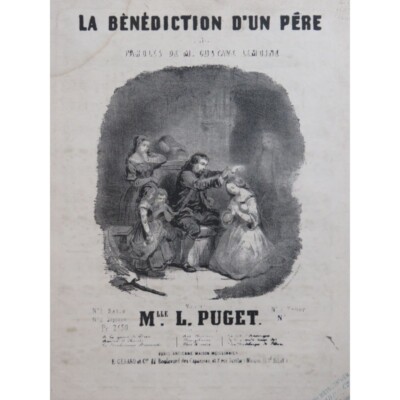 PUGET Loïsa Der Segen eines Vaters Gesang Klavier ca1860