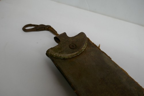 Antiker alter Riemen Lederriemen Friseur gerade Rasiermesserschärfer primitiv - Bild 2 von 4