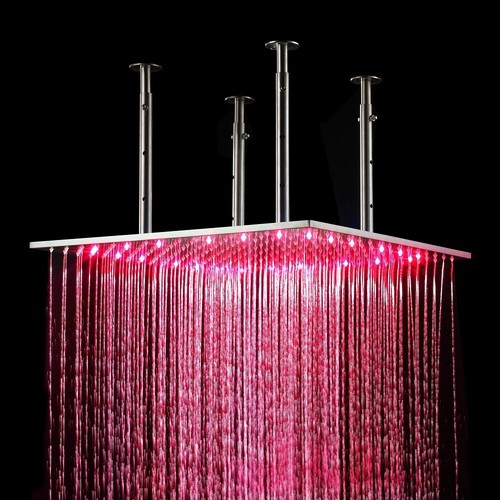 Luxury Bathroom Shower Set LED 20"Rain Shower Head Set Body Massage Spray Jets - Picture 3 of 10