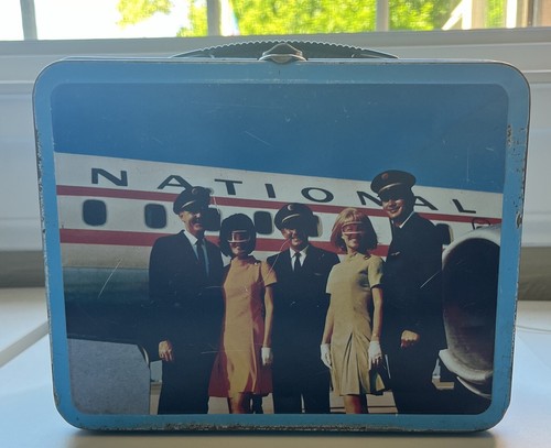 Vintage Airlines Metal Lunchbox Pan Am Lufthansa Northwest Orient Continental  - Picture 1 of 21