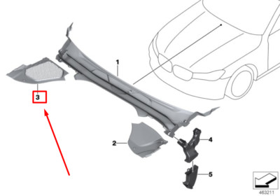 NEW BMW 7 G11, G12 FRONT COWL PANEL COVER 51717357244 7357244  