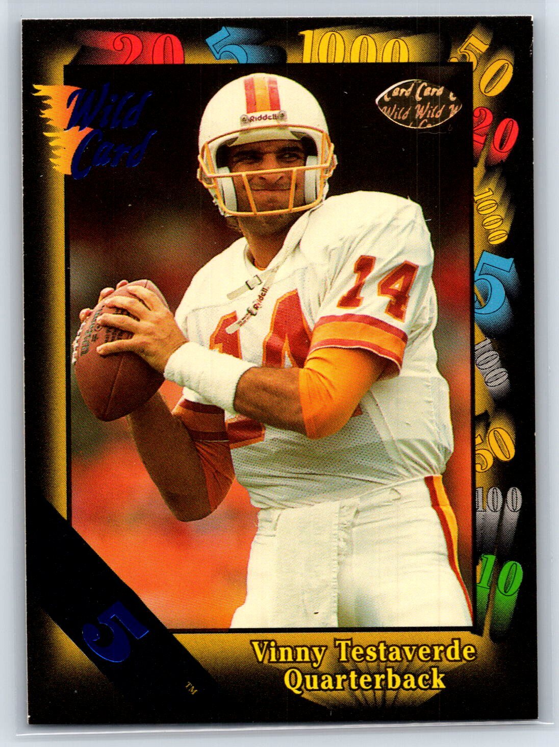 1991 Wild Card Vinny Testaverde 5 Stripe Parallel Tampa Bay Buccaneers #59