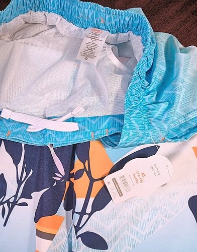 Wonder Nation Boys Swim Trunks / Shorts XL (14-16) Husky NWT / Leg pocket - Picture 2 of 4