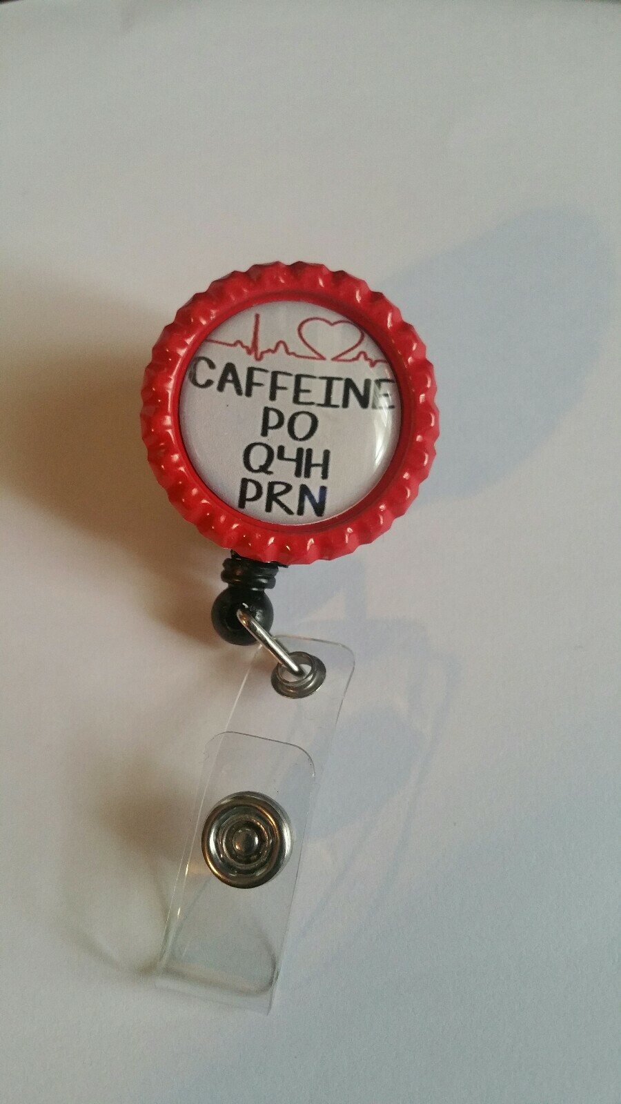 Tropical Hummingbirds Retractable Name Badge holder Reels Identification Black Bottle Cap