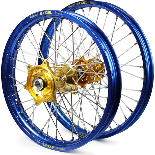 Talon/Excel Takasago Honda XR650R 00-08 21"/18" Blue/Gold Wheel Set - Picture 1 of 5