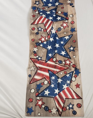 Artoid Mode Wood Stars Beads America Patriotic 4th of July Table Runner 13 X 60" - Picture 5 of 6