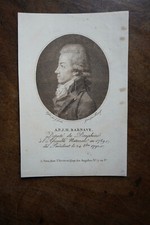 A.P.J.M. BARNAVE (1761-1793) PORTRAIT ENGRAVING 19th century, DECAPITATED.,/.,