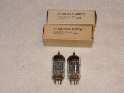 2 x JG-5814A(12au7) GE Tubes *3-Mica*Grey Plates -D*1950's*NOS*NIB*#1