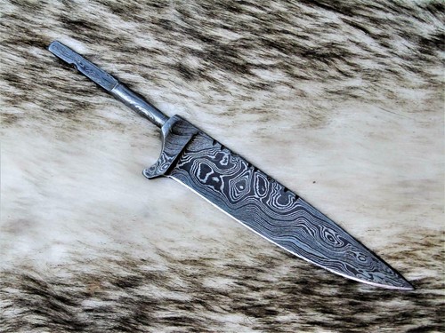 Damast Klingen Bayerische Nicker handgeschmiedet mit Kropf+Scheide 4168 - Bild 3 von 12