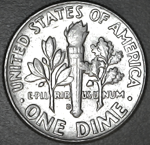 1964 D/D Roosevelt Silver Dime re-punched mintmark ERROR - Picture 3 of 3
