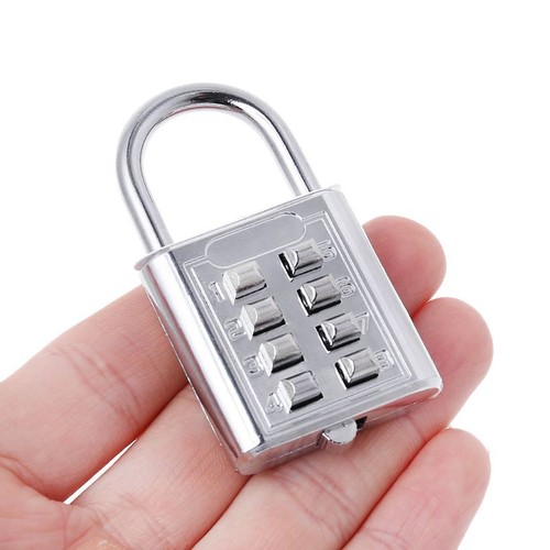 4 Digit Silver Push Button Combination Number Luggage Lock Padlock Travel Code - Picture 4 of 8