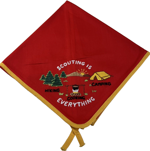 BSA Red Neckerchief w/ Yellow Edging Scouting is Everything SB-271 - 第 1/4 張圖片