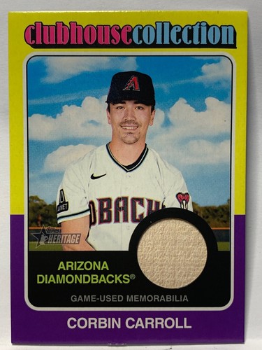 Corbin Carroll 2024 Topps Heritage Clubhouse Collection GU Bat Relic #CCR-CCA