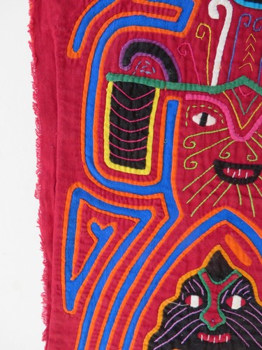 Vintage Kuna Mola Reverse Applique Textile Art Panama 16"x13" - Picture 12 of 15