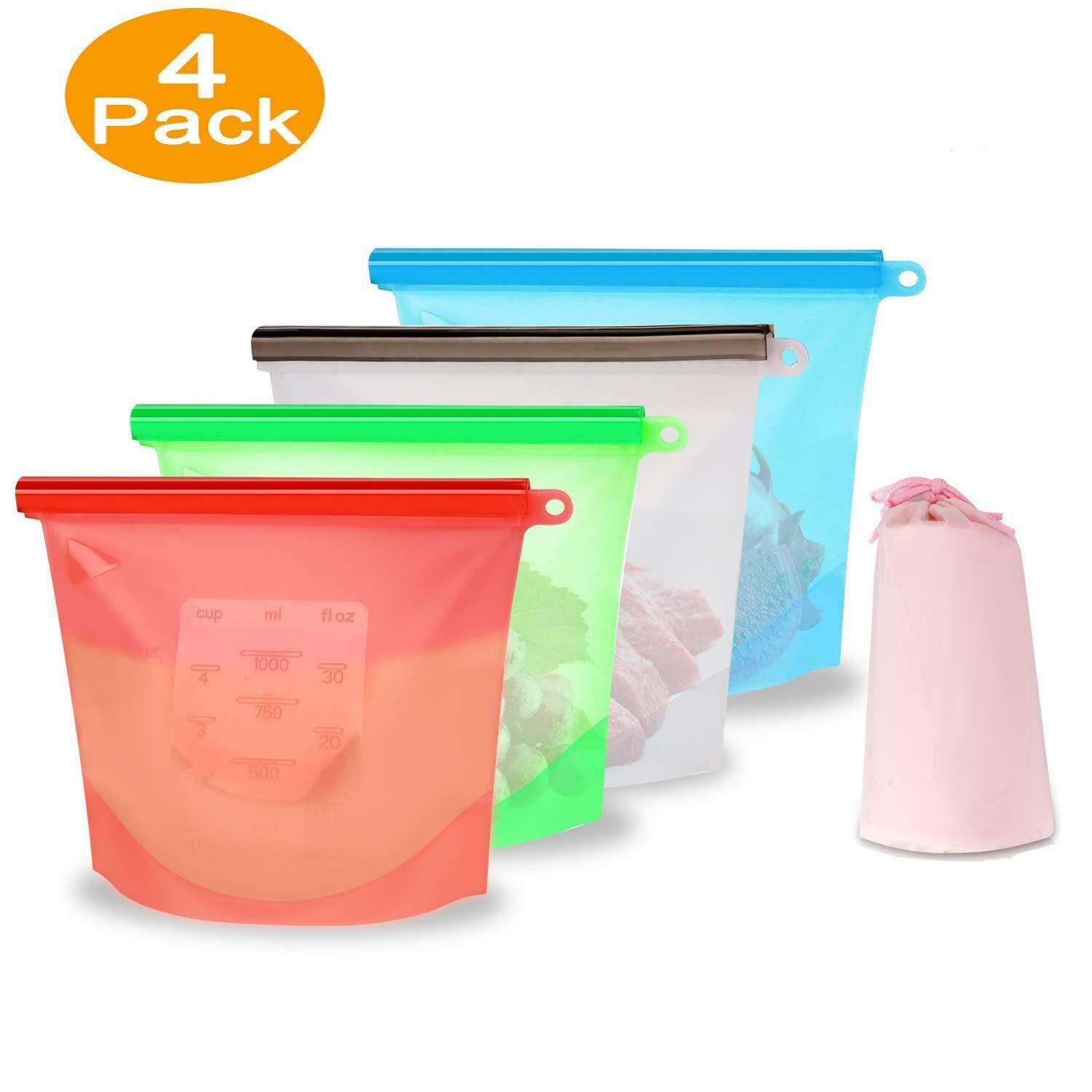 Reusable Silicone Food Storage Bags BPA Free