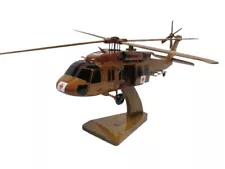 UH-60 UH-60A L Blackhawk Dustoff Medevac Helicopter Mahogany Wood Wooden Model