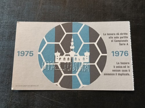 Calcio Biglietto Tessera Abbonamento Stadio F.C. Internazionale Inter 1975 1976 - Foto 2 di 2