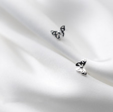 Tiny Silver Butterfly Stud Earrings