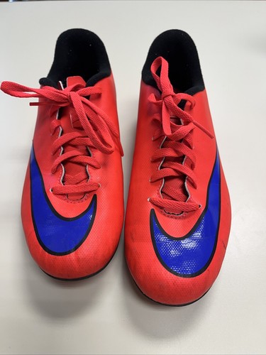 Nike Size 5Y Youth Mercurial Vortex II Soccer Shoe Red Orange Purple Black - Picture 2 of 8