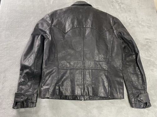 Leather Jacket Cowboy Punk English Gentleman Howe Black Large Slimmer Pockets - Picture 19 of 19