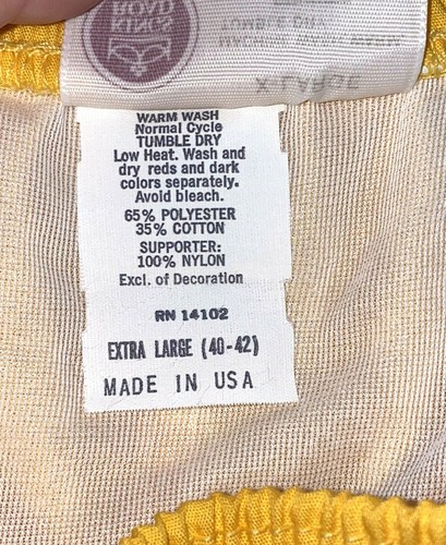 Vintage 1970er Sears Kings Road gelb grün kurze Shorts Herren XL hergestellt in den USA - Bild 5 von 5