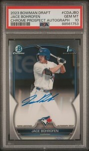 Jace Bohrofen 2023 Bowman Draft Chrome 1st Autograph Auto Card #CDA-JBO PSA 10