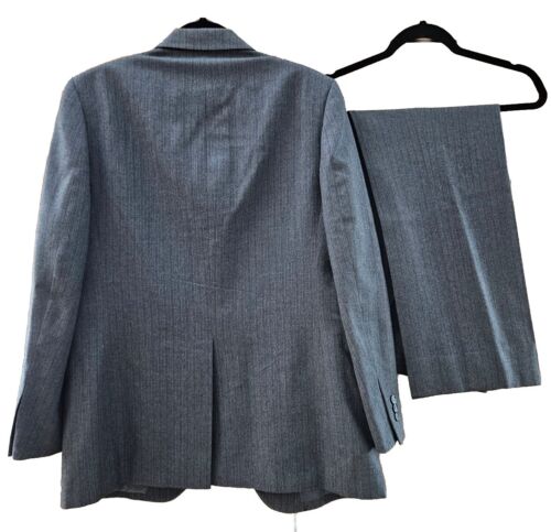 Michael di Angelo 2 Piece Suit Mens 42R Grey Gray Pinstripe 100% Pure Wool 42 R - Picture 2 of 24