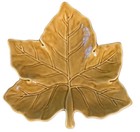 Harvest Leaf Majolica Ochre Pottery Barn Trinket Keys Candy Dish 10.25in 2007