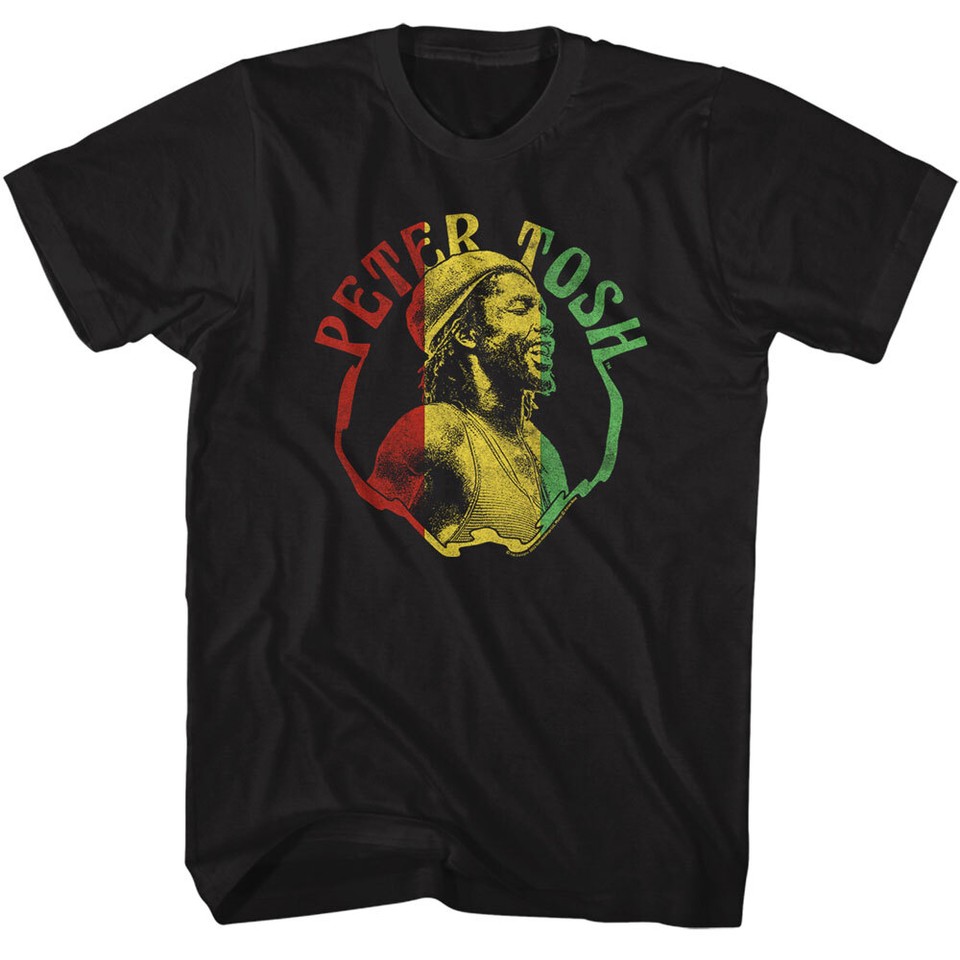 Maglietta Ufficiale Rock Off Peter Tosh Lightning Logo | Unisex In Cotone Morbido | Nero - 5