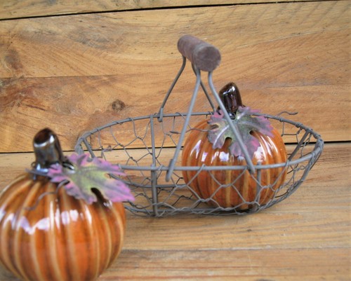 Kleiner Drahtkorb Erntekorb Aufbewahrung Shabby Landhaus Hochzeit Weihnachten - Bild 2 von 12