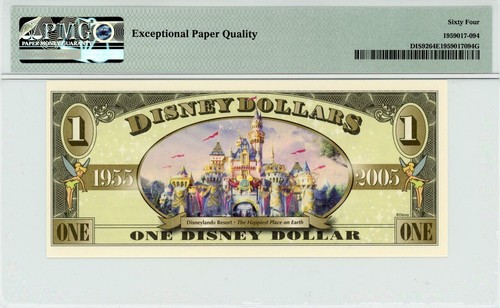 2005 $1 Disney Dollar Dumbo (No Bar Code) PMG 64 EPQ (DIS92) - Picture 2 of 2