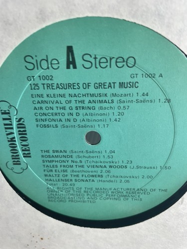 Treasures Of Great Music 5 Vinyl Vintage Record Set 125 Tracks in 2 Sleeves - Picture 6 of 9