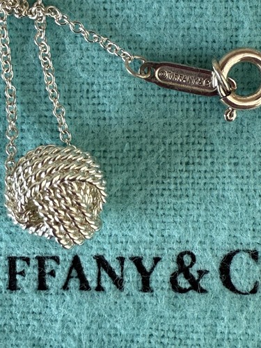 Tiffany & Co. Tiffany Twist Knoten Anhänger Halskette 925 Sterlingsilber 16" - Bild 9 von 20