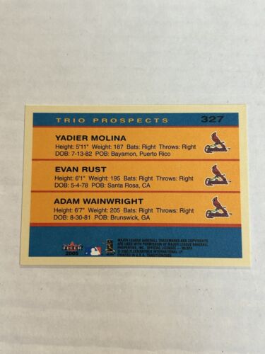 2005 FLEER TRADITION YADIER MOLINA ADAM WAINWRIGHT TRIO PROSPECTS ROOKIE SP - Picture 2 of 2
