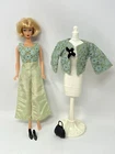 Vintage Barbie Clothes Clone Doll Outfit Green Lace Jumpsuit  Jacket Purse Heels