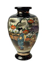 陶瓷蓝色老式原版古董日本花瓶| eBay