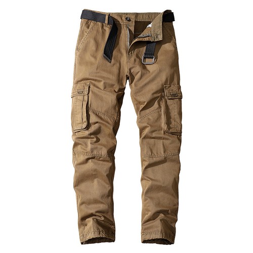 Men Cargo Trousers Pants Work Outdoor Army Cotton Pocket Straight Leg Casual - Bild 1 von 20