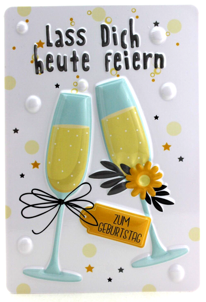 Prosecco Geburtstagskarte GrußKarte Karte Geburtstag 3D GlüCkwunschkarte Frau-image