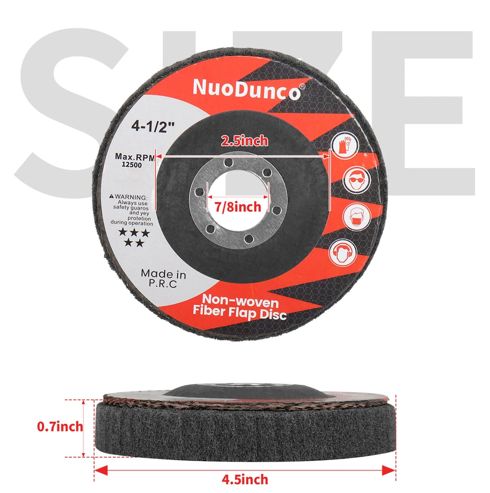 4-1 / 2 " Нейлоновое волокно Лепесток Полировальный диск 800 # Полировальная палочка для угловой шлифовальной машины - Изображение 2 из 4