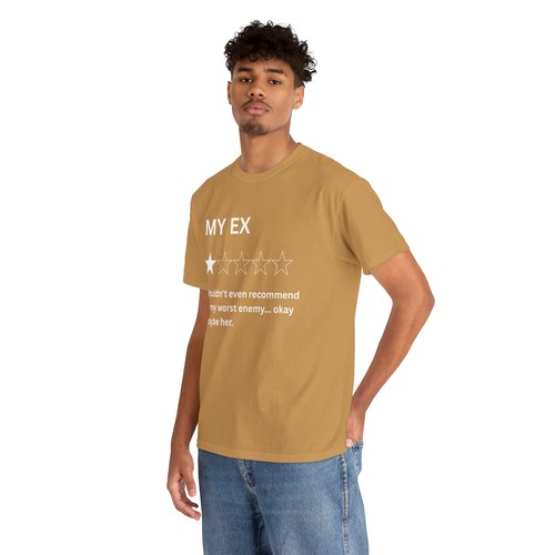 Funny 1 Star Review Unisex Tee My Ex Sarcastic Graphic T-Shirt My Worst Enemy - Picture 35 of 137