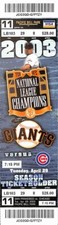 Barry Bonds Total Base # 5,000 (Creased) Full Ticket Giants 4/29/2003