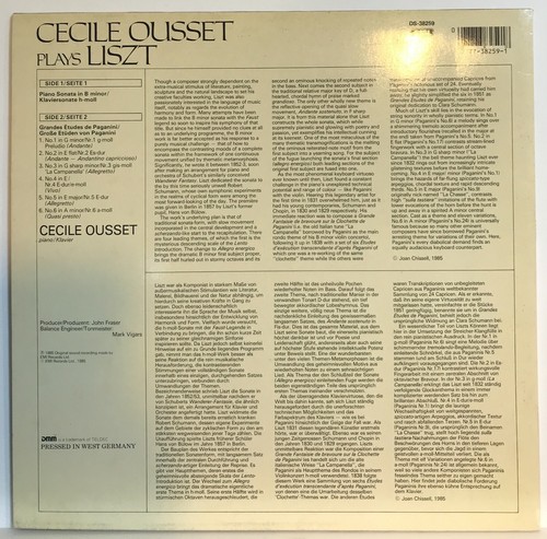 Cécile Ousset, Liszt : Sonate in B-Moll Sonate H-Moll / Große Etüden Sehr guter Zustand+* - Bild 2 von 2