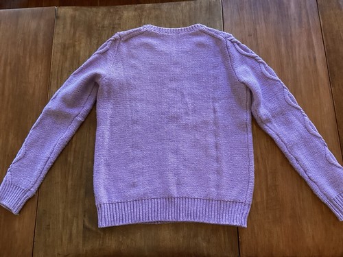 Suéter para mujer Gap tejido con cable cuello redondo lila púrpura talla mediana - Imagen 5 de 10