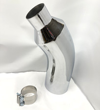 4 Inlet 8 Outlet 23 Long Diesel Exhaust Chrome Silver Turndown Elbow Tip