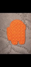Orange Among Us Silicone Pop It Fidget Toy