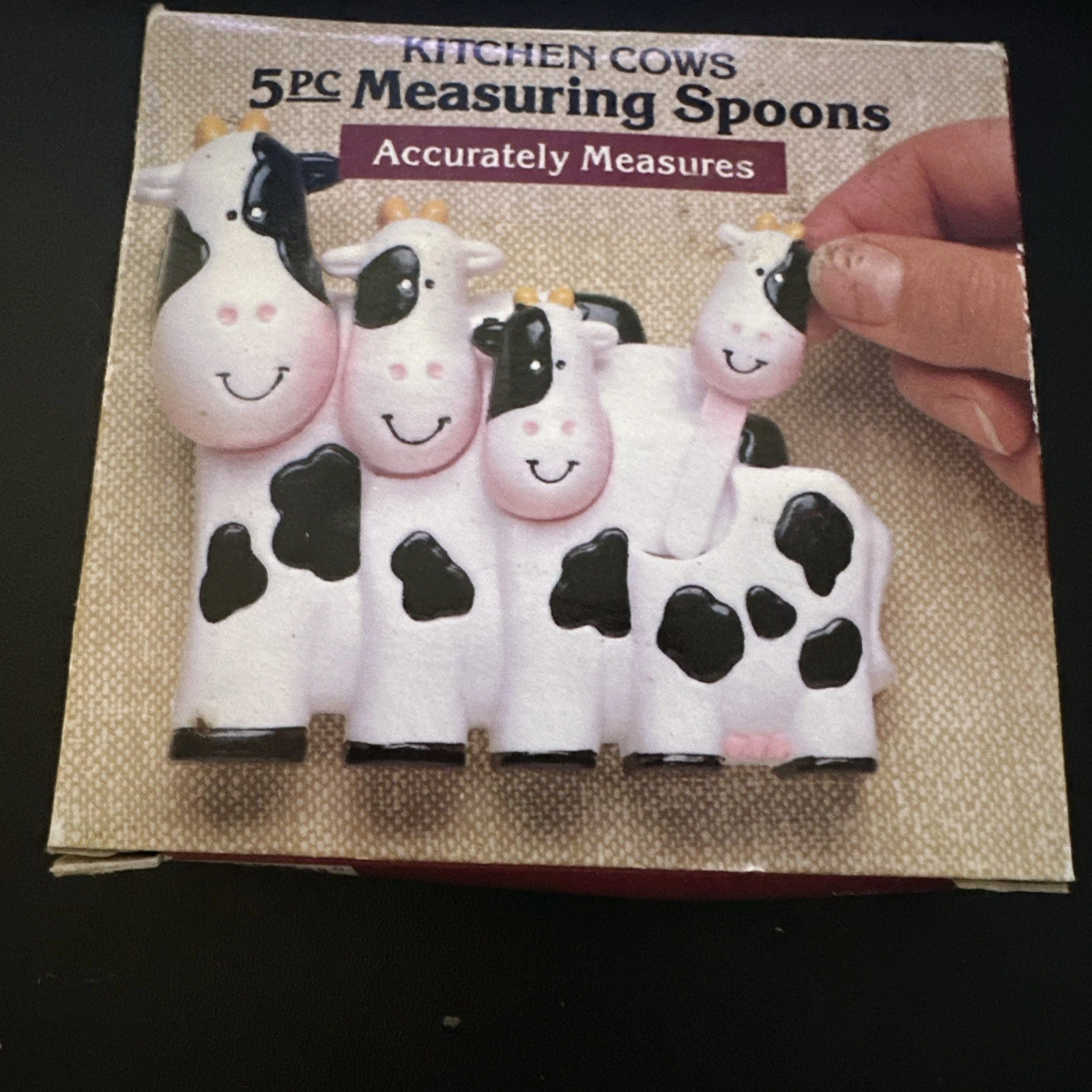 Vintage J.S.N.Y. Kitchen Cows Novelty 4 Measuring Spoon Set