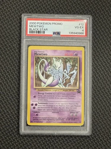 2000 Pokémon Black Star Promo Holo Rare Mewtwo 12 PSA 4