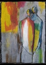 Minimalizm Portret Nowoczesna sztuka abstrakcyjna Pastel olejny A4 Papier Dekoracja Sztuka